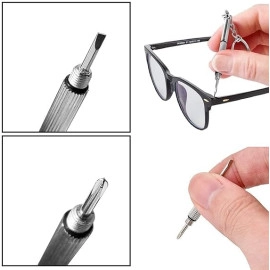 3 Pc'S Compact Pocket Mini Diy Screwdriver Kit With Keychain For Eyeglass, Sunglass, Watch, Jewellery, Electronics, Toy Repair Kit Kids/Adults,Ideal For Christmas Gift (Pack Of 3) - Silver