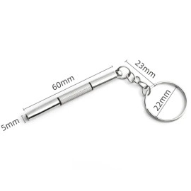 3 Pc'S Compact Pocket Mini Diy Screwdriver Kit With Keychain For Eyeglass, Sunglass, Watch, Jewellery, Electronics, Toy Repair Kit Kids/Adults,Ideal For Christmas Gift (Pack Of 3) - Silver