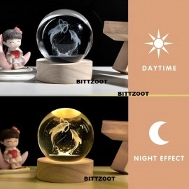 3D Galaxy Crystal Ball Night Lamp,Solar System Crystal Ball Night Light, USB Table Colorful LED Wooden Crystal Ball for Home Decoration Birthday Gift for Teens Boys and Girls (Saturn)
