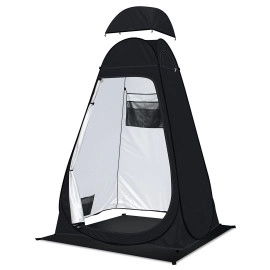 Shower Tent Pop-Up Privacy Tent Camping Portable Toilet Tent Outdoor Camp Bathroom Changing Dressing Room Instant Privacy Shelters for Hiking Beach Picnic Fishing Potty, Extra-Tall (Black)