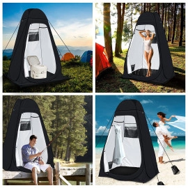 Shower Tent Pop-Up Privacy Tent Camping Portable Toilet Tent Outdoor Camp Bathroom Changing Dressing Room Instant Privacy Shelters for Hiking Beach Picnic Fishing Potty, Extra-Tall (Black)