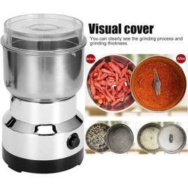 Stainless Steel Electric Dried Spice and Coffee Grinder, Grinder and Chopper Crusher for Home,Detachable Cup, Diswash Free, Blade & Cup Made with Stianlees Steel (Nima Grinder)