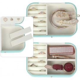 Jewellery Organiser Box, Jewellery Box For Women,Portable Travel Jewellery Organiser Pouch, Small Jewellery Box Organiser For Ring, Pendant, Earring, Necklace, Bracelet (Pink, Faux Leather)