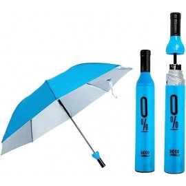 Bottle Umbrella Windproof Double Layer Umbrella with Bottle Cover for UV Protection & Rain, For Men, Women, and Kids With Free Pocket Rain Card (Assorted Multicolor)