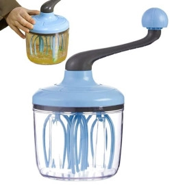 1.5L Manual Egg Beater Hand-cranked Anti-Skid to Use Egg Cream Whisk Manual Egg Beater