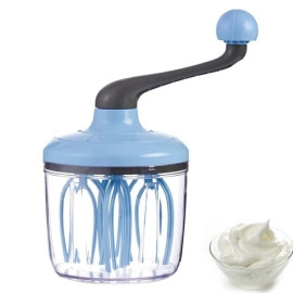 1.5L Manual Egg Beater Hand-cranked Anti-Skid to Use Egg Cream Whisk Manual Egg Beater