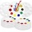 CREDLY Paint Tray Palettes 10-Well Round Plastic Pallets Paint Holder for Acrylic Oil Watercolor Art Painting & DIY Craft - Paint Party Supplies for Kids Students & Beginners (Medium, 10)