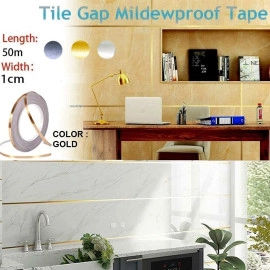 Home Tile Sticker Mildewproof gap sealing tape Self adhesive waterproof silver tile tape strip for floor, tile, wall PVC foil floor covering decorative sticker