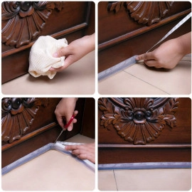 Home Tile Sticker Mildewproof gap sealing tape Self adhesive waterproof silver tile tape strip for floor, tile, wall PVC foil floor covering decorative sticker