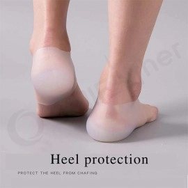 Invisible Height Increase Socks Heel Pads Silicone Gel Lift Insoles protector In Socks Cracked Foot Massage Breathable Insoles (3cm)