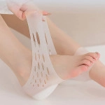 Invisible Height Increase Socks Heel Pads Silicone Gel Lift Insoles protector In Socks Cracked Foot Massage Breathable Insoles (3cm)