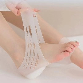 Invisible Height Increase Socks Heel Pads Silicone Gel Lift Insoles protector In Socks Cracked Foot Massage Breathable Insoles (3cm)