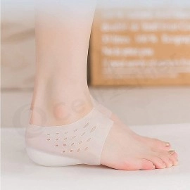 Invisible Height Increase Socks Heel Pads Silicone Gel Lift Insoles protector In Socks Cracked Foot Massage Breathable Insoles (3cm)