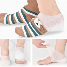 Invisible Height Increase Socks Heel Pads Silicone Gel Lift Insoles protector In Socks Cracked Foot Massage Breathable Insoles (3cm)