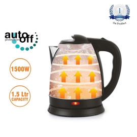 Quick Boil Popular/Lifestyle Electric Kettle 1.5 Litre 1500 Watts | Stainless Steel body | Boiler for Water, Silver