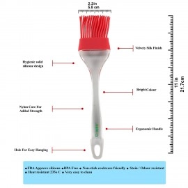 Silicone Brush and Spatula Set, 2-Pieces, Red