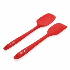 Silicone Brush and Spatula Set, 2-Pieces, Red