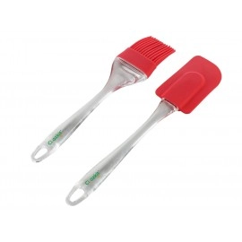 Silicone Brush and Spatula Set, 2-Pieces, Red
