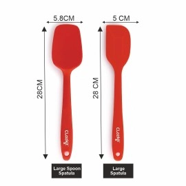 Silicone Brush and Spatula Set, 2-Pieces, Red