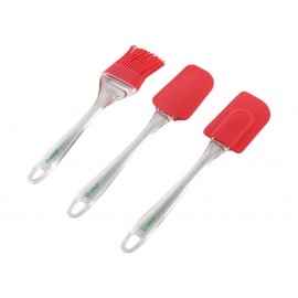 Silicone Brush and Spatula Set, 2-Pieces, Red