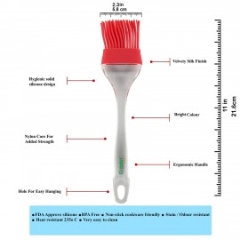 Silicone Brush and Spatula Set, 2-Pieces, Red