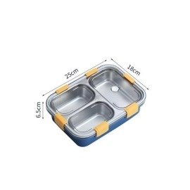 Lunch Box for Kids, 3 Compartment Insulated Stainless Steel Tiffin Box for Boys, Girls, School & Office Men (Random Color) 620 milliliters