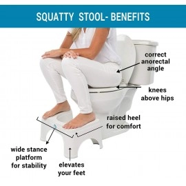 Made in India Tool for Western Toilet Portable Comfortable Sturdy Foot Step for Potty Training Kids Adults 50x28.5x19.5CM White,Plastic