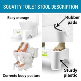 Made in India Tool for Western Toilet Portable Comfortable Sturdy Foot Step for Potty Training Kids Adults 50x28.5x19.5CM White,Plastic