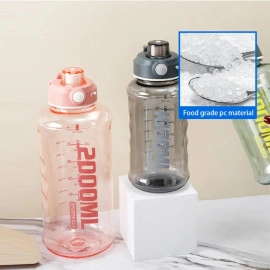 1500ml Plastic Sports Water Bottle | Leak-Proof Bottle with Straw | Ergonomic Grip Design for Running | BPA-Free Unbreakable Lid | Top Handle for Gym, Office & School (Multicolor, 1 Piece)