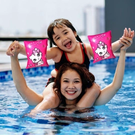 Children’s Swimming Armbands PVC Swim Ring Cool Animal Patterns Arm Floaties Inflatable Swim arm Bands Rings Tube Armlets for Boys/Girls/Kids Swimming Floats (Yellow,1-Set)