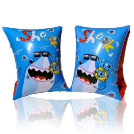 Children’s Swimming Armbands PVC Swim Ring Cool Animal Patterns Arm Floaties Inflatable Swim arm Bands Rings Tube Armlets for Boys/Girls/Kids Swimming Floats (Yellow,1-Set)