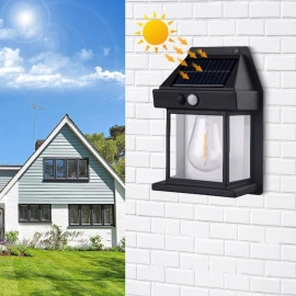 Solar Wireless LED Sensor Wall Light | Exterior Waterproofs Security Light | Wall Mount Lighting for Patio Yard Dusk to Dawn Motion Tungsten Wall Light (Multicolour)