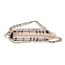 Exclusive Chex Pattern Women'S Checks Design Sling Bag,Burburry Style Ladies Purse Comes With Golden Chrome Chain And Long Shoulder Belt