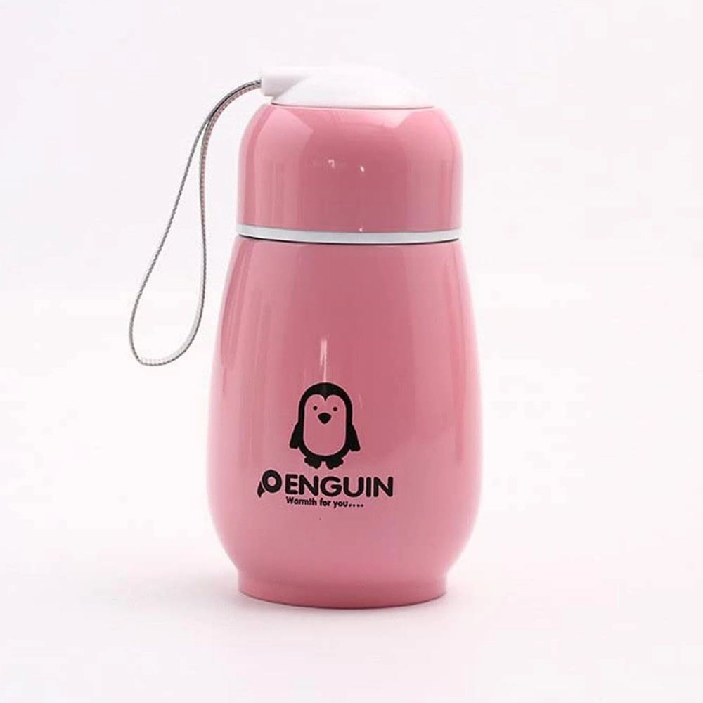 300ML Cartoon Cute Penguin Stainless Steel Thermos Children Student Portable Outdoor Milk Stainless Steel Travel Belly Cup - Vacuum Flask for Kids/Childrens