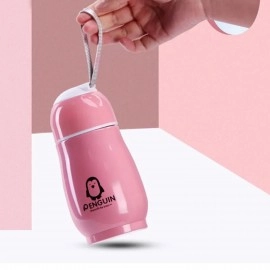 300ML Cartoon Cute Penguin Stainless Steel Thermos Children Student Portable Outdoor Milk Stainless Steel Travel Belly Cup - Vacuum Flask for Kids/Childrens