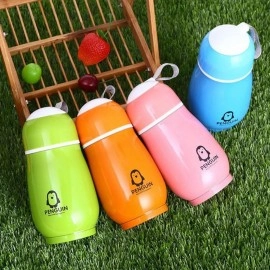 300ML Cartoon Cute Penguin Stainless Steel Thermos Children Student Portable Outdoor Milk Stainless Steel Travel Belly Cup - Vacuum Flask for Kids/Childrens