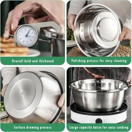 Stainless Steel Vegetable Drainer Strainer Cutter Kitchen Basin Bowl Set | Cheese Grater and Salad Maker Drain Basket | Colander for Fruits and Washing Vegetables (1 Piece)