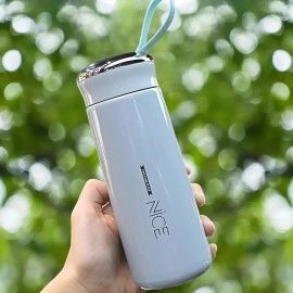 400ml Glass Water Bottle with Silicone Protective Cover Leak-proof BPA Free Daily Water Intake For School Cycling Outdoor Sports Fitness (1 Pcs-Multicolour)