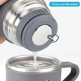 500ML Stainless Steel Vacuum Flask Set with 3 Steel Cups Combo for Coffee Hot Drink and Cold Water Flask Ideal Gift for Winter - Housewarming