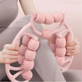 Double leg slimmer with 18 wheels U Shape Handheld Relaxer Foam Muscle Relax Roller Massager Leg Clamp Roller for Yoga Exercise Use spikes leg massager (1 Pcs)