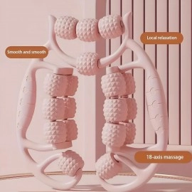 Double leg slimmer with 18 wheels U Shape Handheld Relaxer Foam Muscle Relax Roller Massager Leg Clamp Roller for Yoga Exercise Use spikes leg massager (1 Pcs)