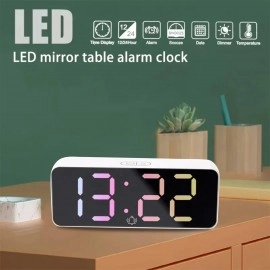 LED Digital Alarm Clock USB Rechargeable Digital Alarm Clock with Date and Temperature 12/24H Clocks Snooze LCD Display Smart Clock