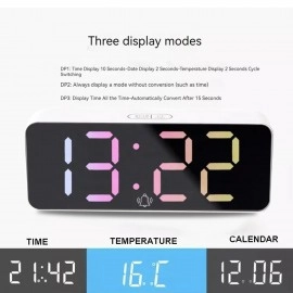 LED Digital Alarm Clock USB Rechargeable Digital Alarm Clock with Date and Temperature 12/24H Clocks Snooze LCD Display Smart Clock