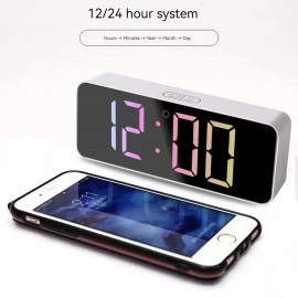 LED Digital Alarm Clock USB Rechargeable Digital Alarm Clock with Date and Temperature 12/24H Clocks Snooze LCD Display Smart Clock
