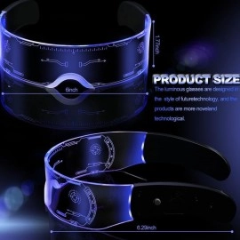 Luminous Glasses Multi-colored in One LED Glasses Glowing Light Up Party Supply for Bar Club Halloween 7 Colors Futuristic Glasses 4 Modes Light Up Glasses Honeycomb for Adults
