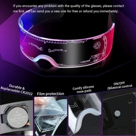 Luminous Glasses Multi-colored in One LED Glasses Glowing Light Up Party Supply for Bar Club Halloween 7 Colors Futuristic Glasses 4 Modes Light Up Glasses Honeycomb for Adults