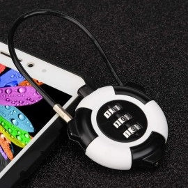 Mini Luggage Bag Zip Lock 3 Digit Unique Number Lock System Small Baggage Password Combination Padlock Cable Code Zinc Alloy High Securities Lockers (Multicolor, 1-Pcs)