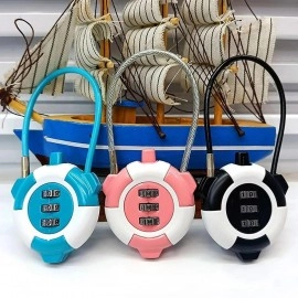 Mini Luggage Bag Zip Lock 3 Digit Unique Number Lock System Small Baggage Password Combination Padlock Cable Code Zinc Alloy High Securities Lockers (Multicolor, 1-Pcs)