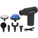 Mini Massage Gun Deep Tissue Portable 6 Speeds Percussion Muscle Massager with 6 Massage Heads 1800mAh Battery & Type-C Charging 50dB Super Quiet Gun for Muscle Pain Relief (Black)