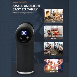 Mini Massage Gun Deep Tissue Portable 6 Speeds Percussion Muscle Massager with 6 Massage Heads 1800mAh Battery & Type-C Charging 50dB Super Quiet Gun for Muscle Pain Relief (Black)